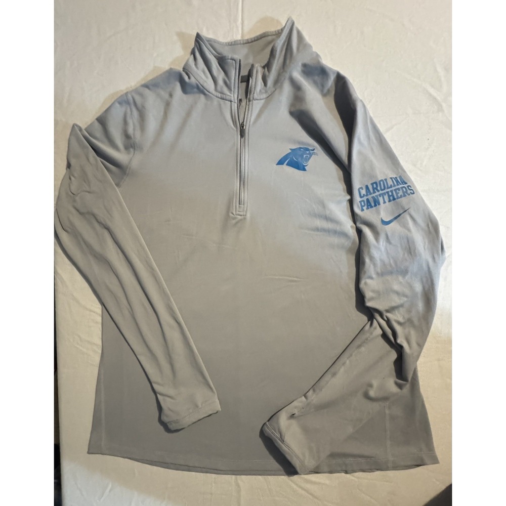 Nike NFL Carolina Panthers Mens XXL Dri-FIT Quarter Zip Pullover Grey